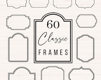 Klassieke Frames SVG-bundel, Labels SVG, Vintage Frames, Labelranden, Decoratieve Frames, Frames SVG-bundel, Banners Clipart, Commercieel Gebruik