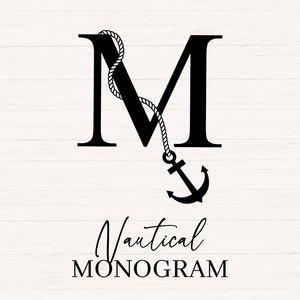 Nautical Monogram svg, jpg, png, Anchor Monogram Clipart, Nautical Letter Graphic, Alphabet Bundle, Alphabet Monogram, Nautical Alphabet