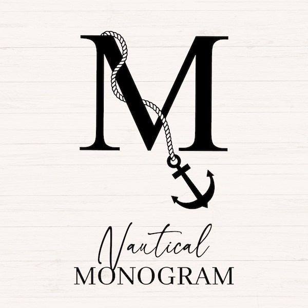 Nautical Monogram svg, jpg, png, Anchor Monogram Clipart, Nautical Letter Graphic, Alphabet Bundle, Alphabet Monogram, Nautical Alphabet