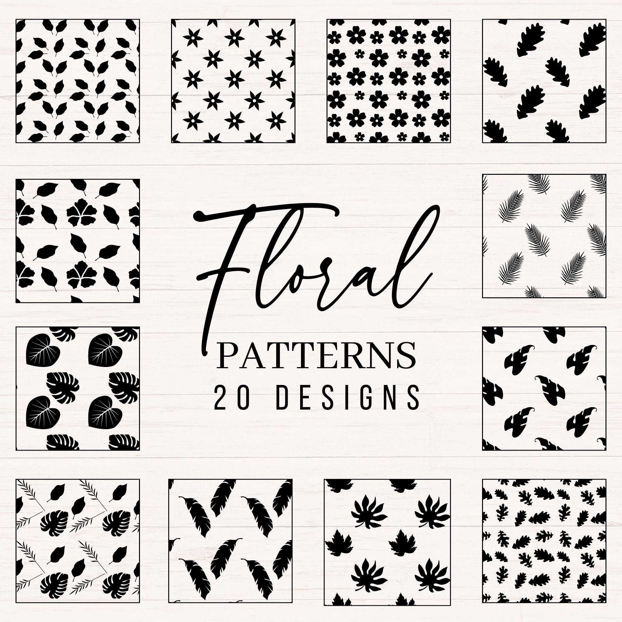 Floral Seamless Pattern svg, png, jpg, dxf, Seamless flower pattern svg, Background Pattern, Seamless Leaves Pattern, Commercial use
