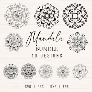 Mandala svg bundel, bloem mandala svg, png, dxf, eps, mandala gesneden bestanden voor persoonlijk en commercieel gebruik, ingewikkeld cirkelpatroon svg