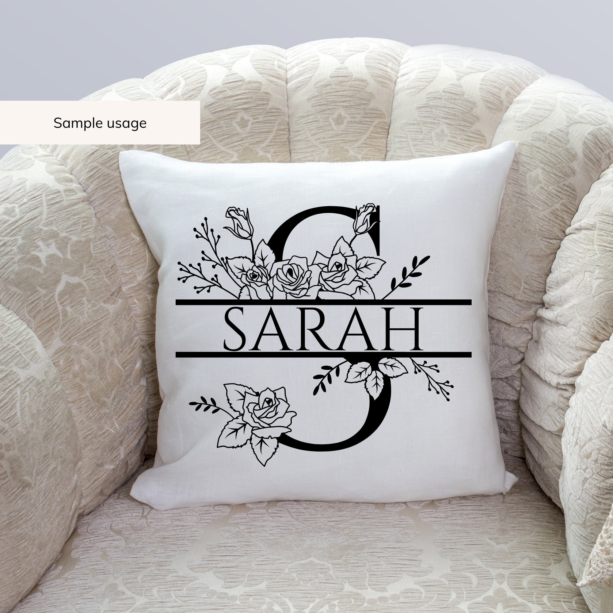 Rose Monogram Svg, Rose Alphabet, Roses Svg, Roses Letters, Flower ...