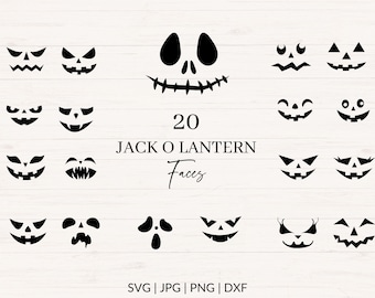 Jack O Lantern Face svg, png, dxf, jpg, Halloween Pumpkin Face svg, Pumpkin Face Carving svg, Halloween Face bundle svg, Commercial use