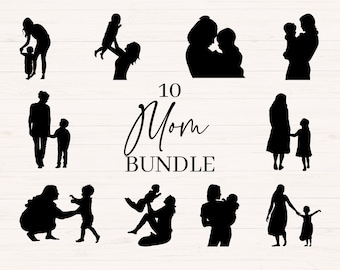 Mama Bundle svg, jpg, png, Mama Silhouette svg, Mutter svg, Mutter und Kind Clipart, Mama svg, Mama geschnitten Dateien, Mutter Vektor