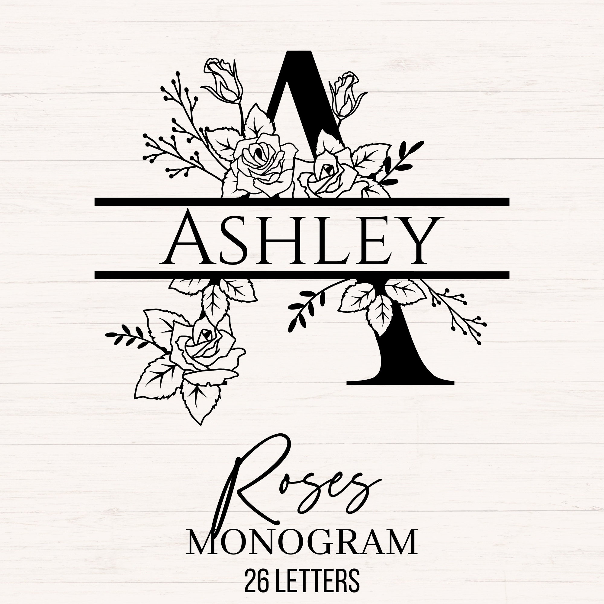 Rose Monogram Svg, Rose Alphabet, Roses Svg, Roses Letters, Flower ...