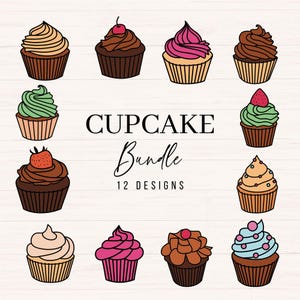 Cupcake svg bundle, Cupcakes svg, png, dxf, Cupcake Vector Cut File, Cupcake Clipart, Bakery svg, Commercial Use