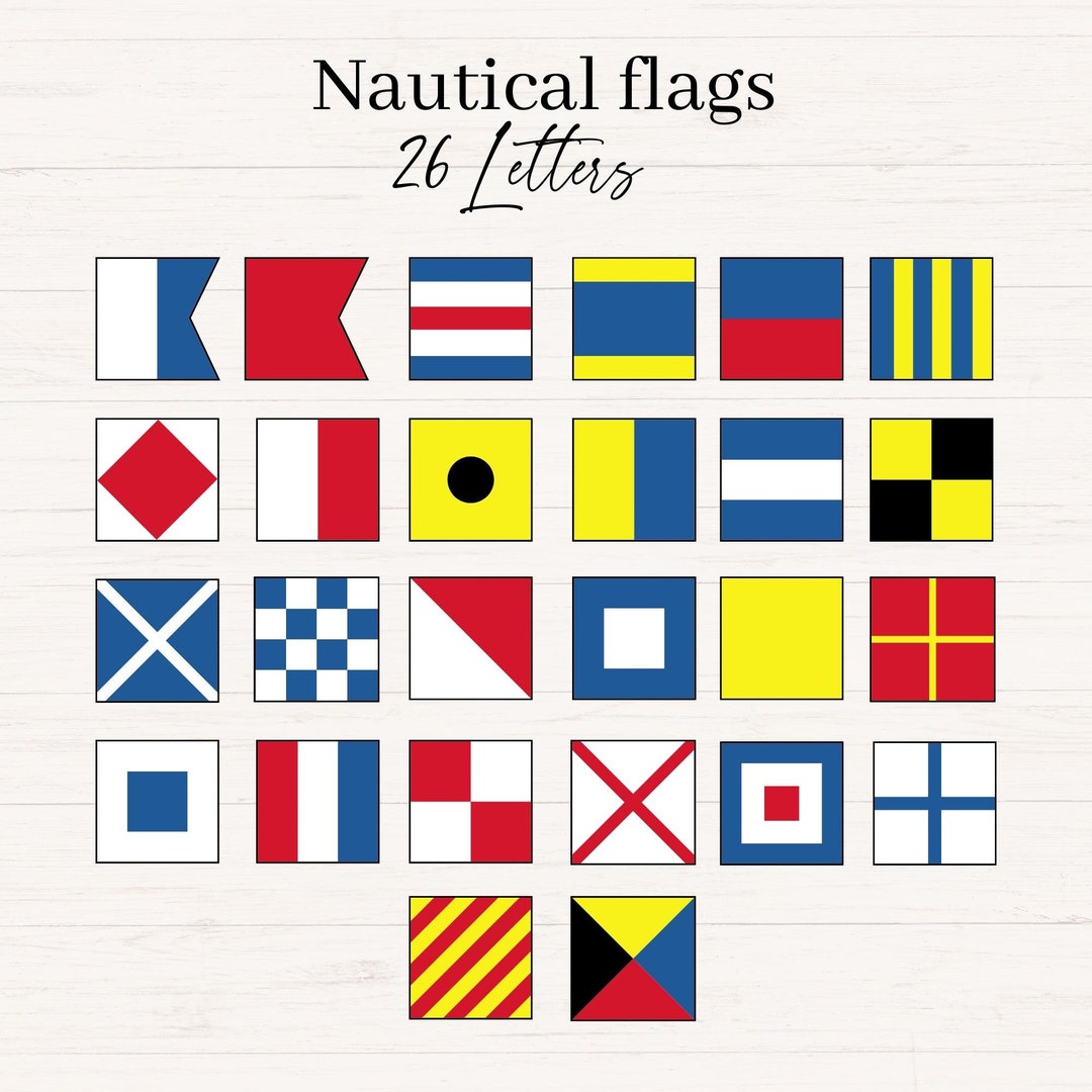 Nautical Flags Svg Png Jpg Dxf Nautical Flag Bundle - Etsy