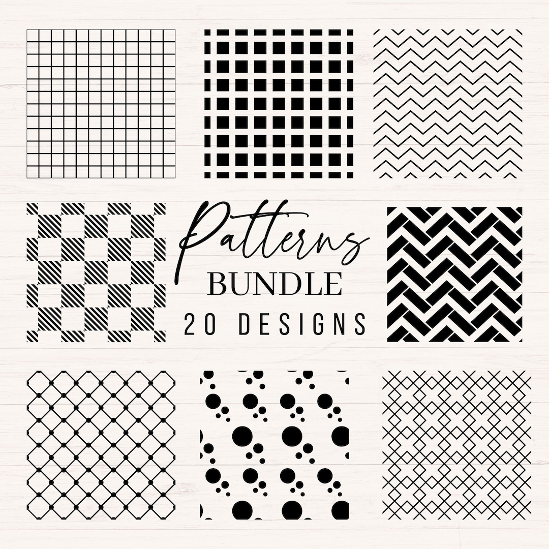 Seamless Patterns Svg, Png, Dxf, Simple Pattern Svg Bundle, Geometric ...