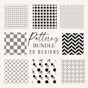 Seamless Patterns SVG, PNG, DXF, Pacchetto SVG modello semplice, Clipart motivo geometrico, Modello linee SVG, Motivo di sfondo, Uso commerciale