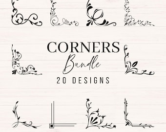 Corners svg bundle, svg, png, dxf, Borders svg, Frames svg, Floral Frames svg, Floral Border svg, Leaves Corner svg, Leaf Border