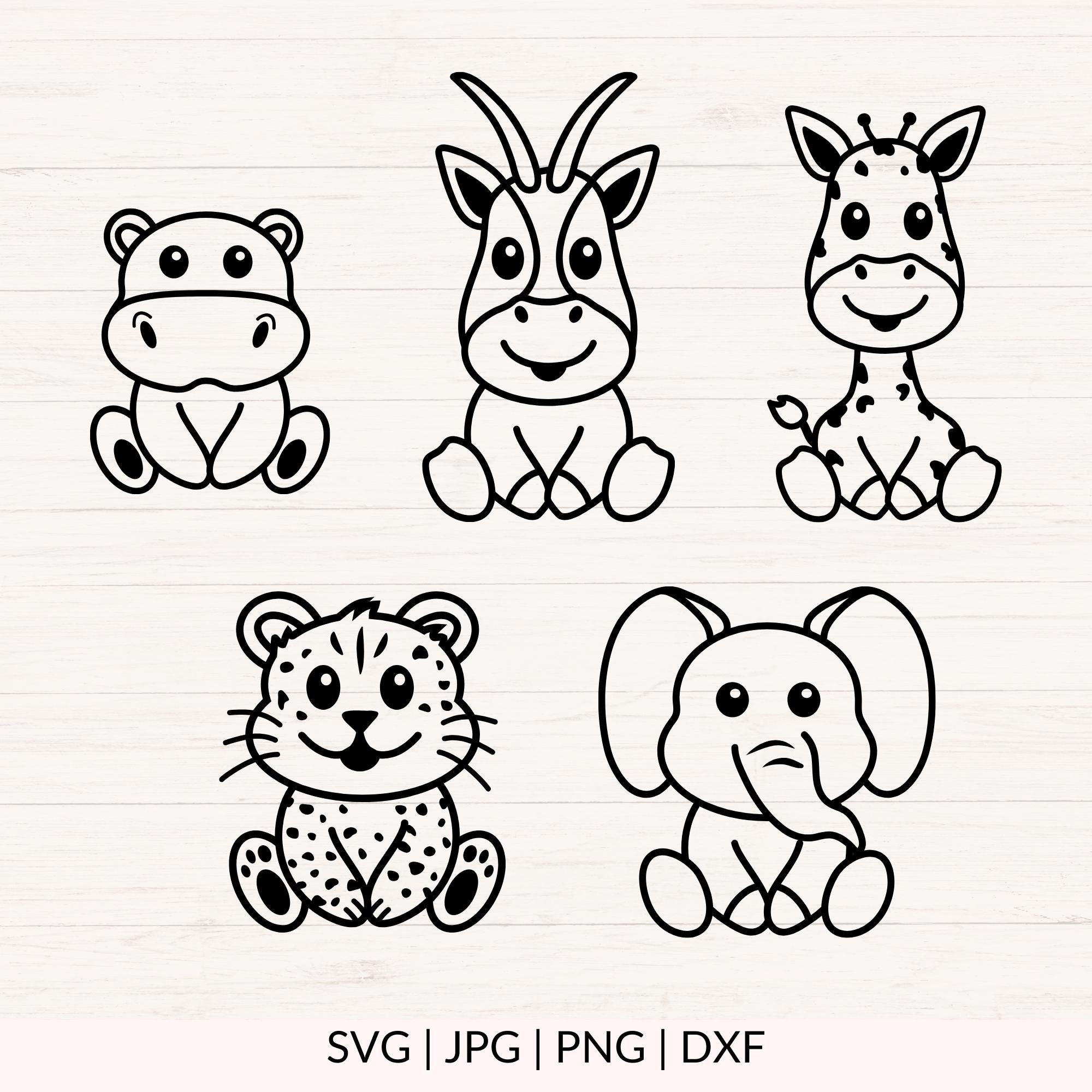 Baby Animals Svg, Png, Jpg, Dxf, Cute Animals Bundle, Animal Bundle ...