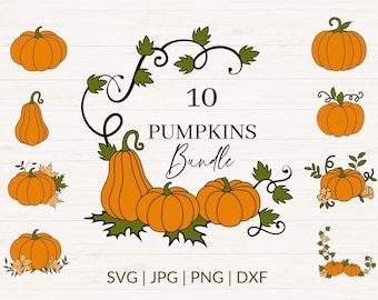 Pumpkin svg, png, jpg, dxf, Pumpkins bundle, Fall svg, Autumn svg, Pumpkin cutting files, Thanksgiving svg, Commercial use