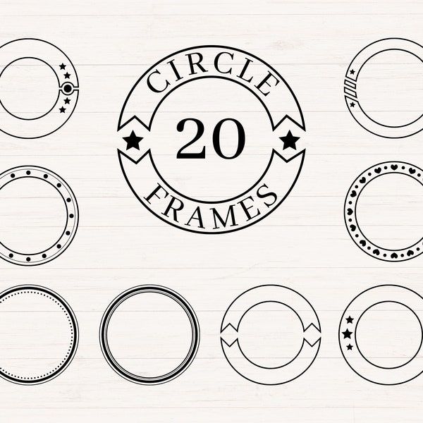 Circle frame svg, jpg, png, dxf, Circle border, Circular frames svg, Round borders svg, Commercial use