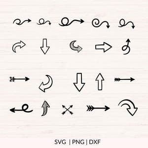 Arrows SVG Bundle, Png, Dxf, Arrow Clipart, Hand Drawn Arrow SVG ...