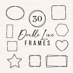 Dubbel frame svg, png, dxf, dubbele lijnrand, dubbele rand frames svg, cirkelranden svg, vierkant frame, lijnframes, commercieel gebruik