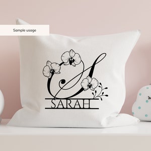 Orchids Split Monogram Svg, Png, Dxf, Floral Monogram Clipart, Orchid ...