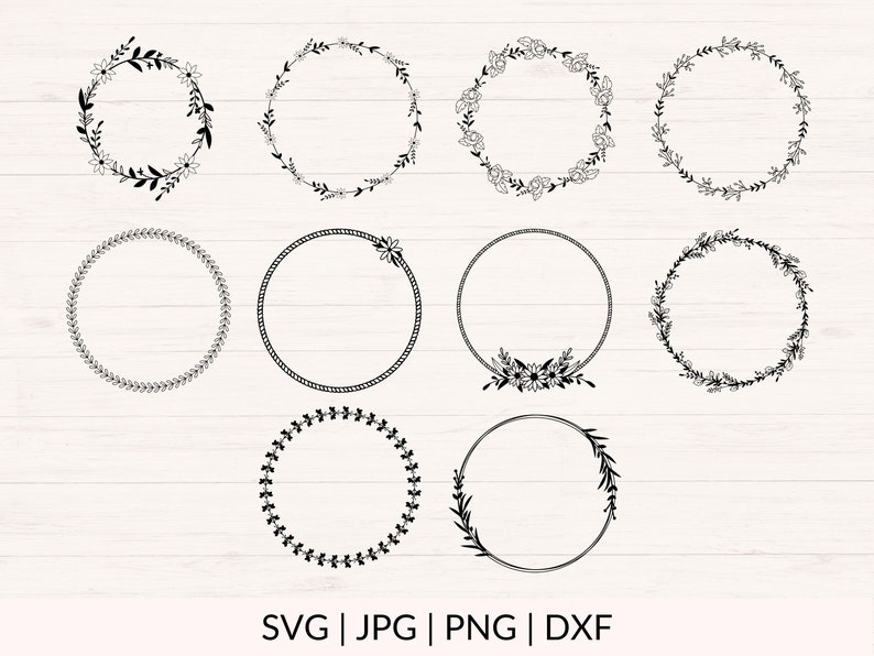 Wreath Svg Circle Svg Bundle Floral Wreath Svg Wedding - Etsy