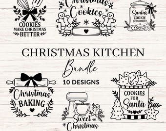 Christmas Kitchen svg, Christmas Baking svg Bundle, Holiday Cooking svg, Christmas Cookie svg, Kitchen Decor svg, Christmas png, dxf
