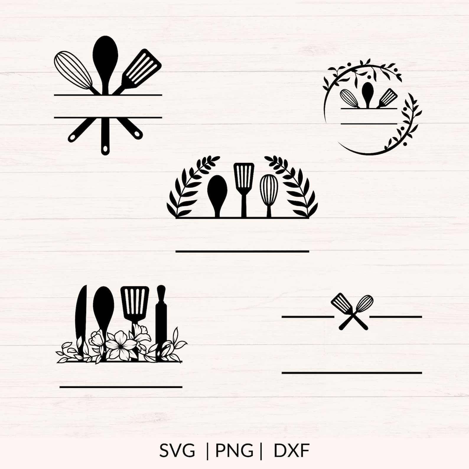 Kitchen Monogram SVG Bundle, Personalized Kitchen Sign, Custom Kitchen ...