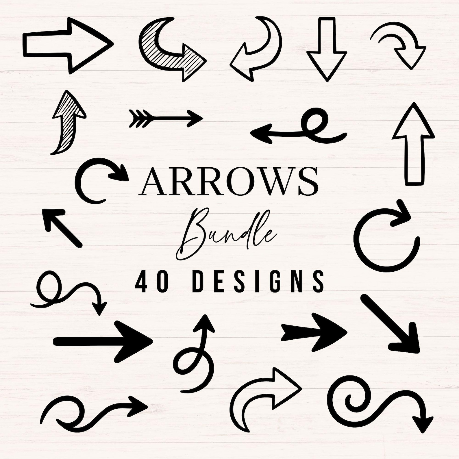 Arrows SVG Bundle, Png, Dxf, Arrow Clipart, Hand Drawn Arrow SVG ...