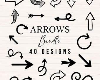 Arrows SVG Bundle, png, dxf, Arrow Clipart, Hand Drawn Arrow SVG, Directional Arrow Designs, Boho Arrow Graphics, Commercial Use