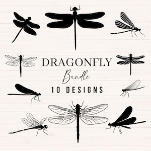 Dragonfly SVG Bundle, Dragonfly Silhouette svg, png, dxf, Dragon fly Clipart, Dragonflies SVG, Insect Cut Files for Commercial Use