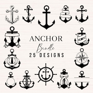Anchor SVG Bundle, Anchor PNG Clipart, Anchor Cut Files for Cricut, Anchor Rope Svg, Ship Wheel Svg, Boat Anchor Svg, Nautical Svg Bundle