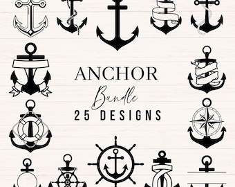 Anchor SVG Bundle, Anchor PNG Clipart, Anchor Cut Files for Cricut, Anchor Rope Svg, Ship Wheel Svg, Boat Anchor Svg, Nautical Svg Bundle