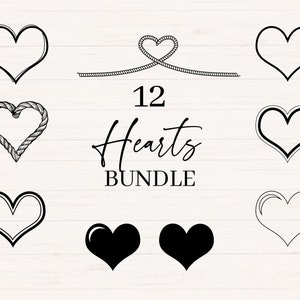 Hearts SVG, jpg, png, dxf files, Heart Clipart, Heart Graphic, Hearts Bundle, Heart Icons