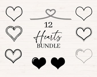 Hearts SVG, jpg, png, dxf files, Heart Clipart, Heart Graphic, Hearts Bundle, Heart Icons