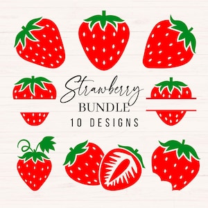 Strawberry svg bundle, Strawberries svg, png, dxf, Strawberry Vector Cut File, Strawberry Clipart, Fruit svg, Commercial Use