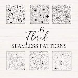 Motif floral sans couture svg, png, jpg, dxf, svg motif tournesol sans couture, svg motif rose sans couture, motif fleur, usage Commercial
