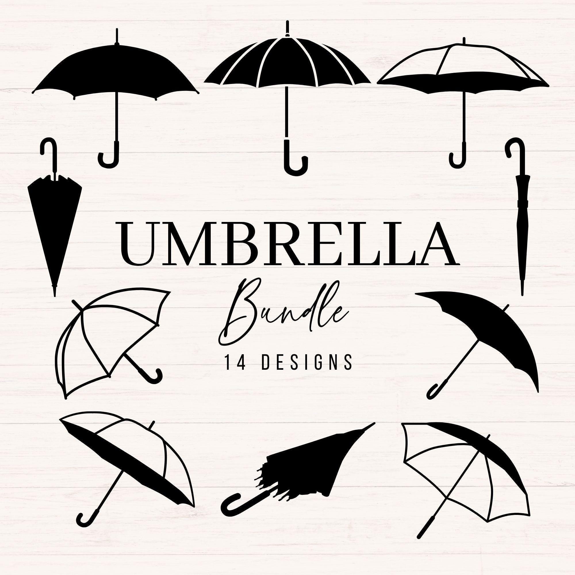 Umbrella svg Bundle, Umbrella svg, png, dxf, Umbrellas Clipart, Umbrella Cut File, Umbrella Silhouette, Laser Engraving File, Commercial Use