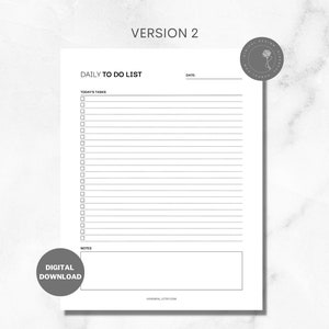 Daily to Do List Printable Template Daily Task List Daily Planner Daily ...