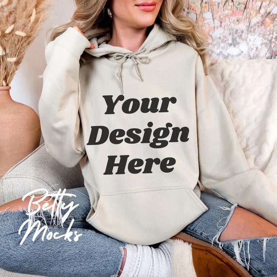 Gildan 18500 Sand Hoodie Mockup G185 Hooded Sweatshirt Mockup Model Mock Gildan 18500 Hoodie Simple Beige Tan Hooded Sweatshirt Mock Etsy Canada