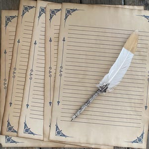Journal Writing Pages - 10pcs Coffee Stained, Lined, Vintage Aesthetic, A4 Paper, Letter Supplies, Stationery