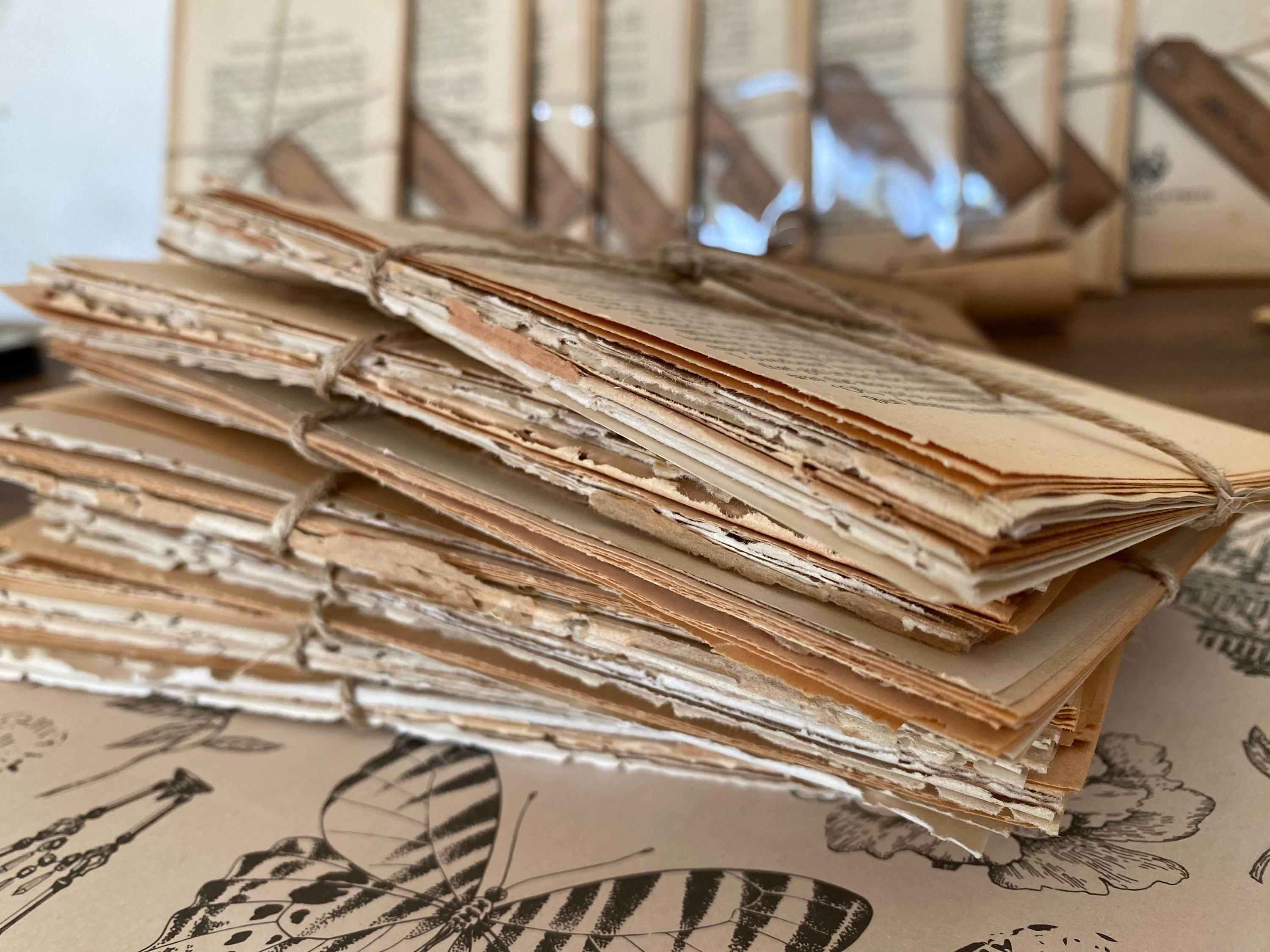 Old Vintage Book Pages - Antique Torn Paper Bundles Pack Assorted ...