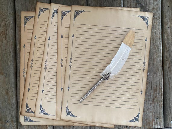 Journal Writing Pages - Coffee Stained, Lined, Vintage Aesthetic, A4 Paper, Letter Supplies, Stationery