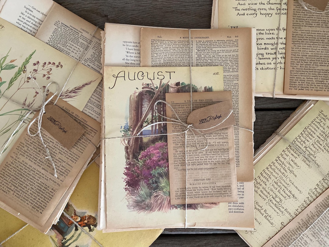 Old Vintage Book Pages - Antique Torn Paper Bundles Pack Assorted ...