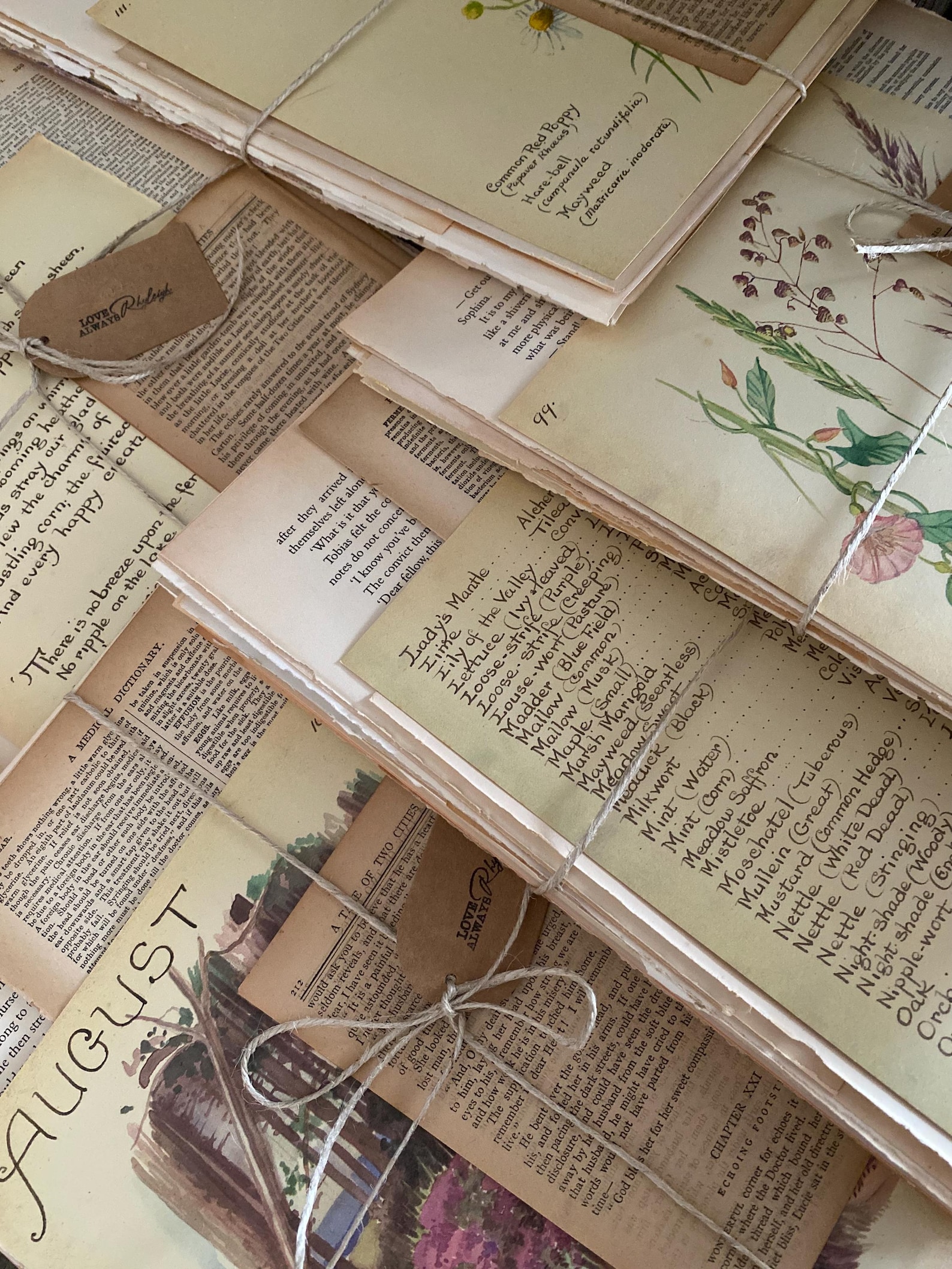 Old Vintage Book Pages - Antique Torn Paper Bundles Pack Assorted ...