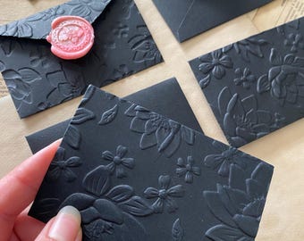 Mini Envelops Embossed/Plain Colours, Scrapbooking Supplies, Journal Fillers, Pouches, Tuck Away Ephemera 10pk