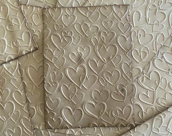 Love Hearts, Embossed Coffee Stained Paper, Distressed Ink, Scrapbooking Supplies, Romantic, Valentines, Embossing Designs 20pcs