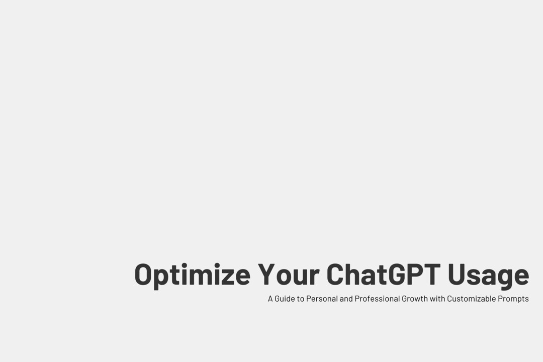 Optimize Your Chatgpt Usage: A Guide to Personal and - Etsy UK