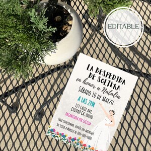 Afdrukbare digitale download SPAANSE bruids douche uitnodiging / Despedia de Soltera Invitación en ESPAÑOL