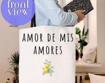 Amor de Mis Amores / Cariñito Spanish/ Latina LARGE Tote Bag (AOP)