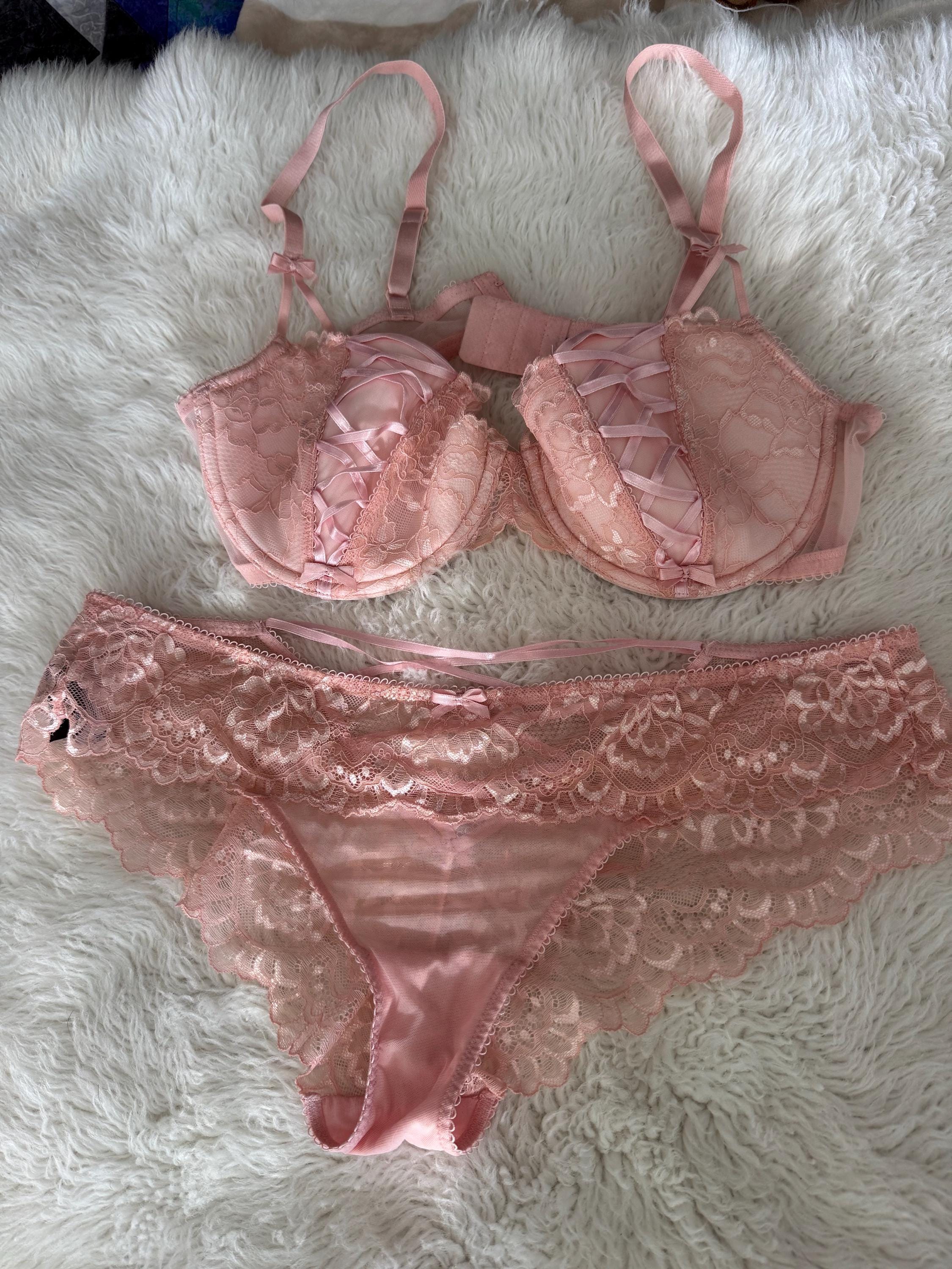 Dd Set Adore Me Pink Bra and Panty Set. 36DD and Size Large Bottoms. - Etsy UK