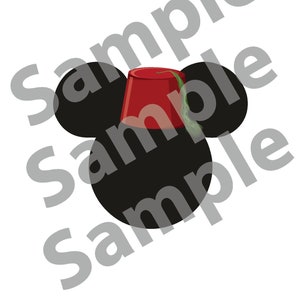 Muis met pet in Marokkaanse stijl en T-shirt-artwork met kwastje