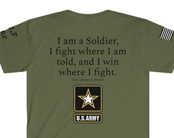 Citat från amerikanska arméns general Patton, unisex mjuk t-shirt, present till henne, present till honom, flera färger, flera storlekar, present, t-shirt, T-shirt