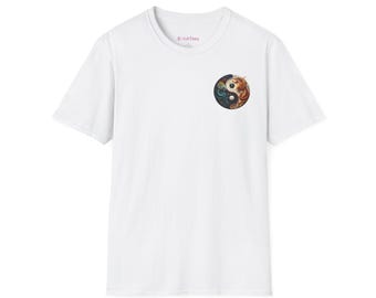 Dragon Yin and Yang Unisex Softstyle T-Shirt, Dragon Lover Tee, Yin Yang Graphic Shirt, Meditation TShirt, Asian Symbol Top