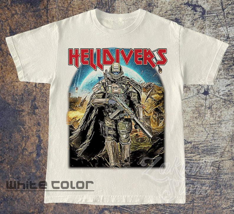 Helldivers 2 Skull Shirt Helldivers 2 T-Shirt, Helldivers 2 Tee, Parody, Men's, Unisex & Women's shirt zdjęcie 3